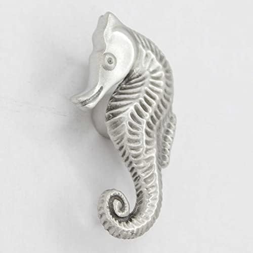 Costello Coastal Knobs Дръжка за шкаф под формата на Морско конче (Лявата страна, Малка) | Матово настоящата никел