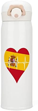 Любовта Испания Сърцебиене Изолация Бутилка За Вода с Капак Изолиран Чаша От Неръждаема Стомана Двойни Стени на Офис Домашна Чаша