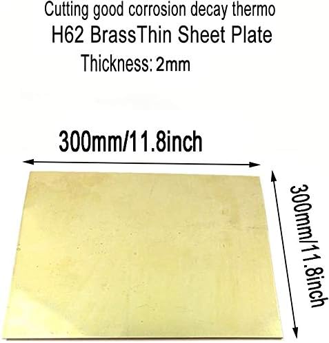 LUCKNIGHT H62 Латунная Метална Тонколистовая Фолио табела Ролка Метална стойка с Дебелина 2 мм, 1 бр. Латунная табела (Размер: 300 mm x 300 mm)