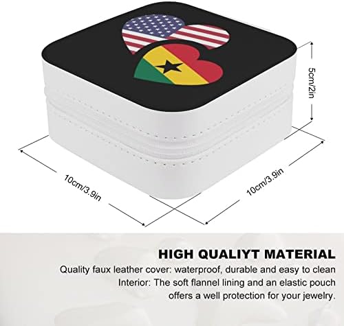 Гана американския Флаг Ковчег За Бижута, Изкуствена Кожа Пътуване Преносим Калъф За Бижута Висулка Организатор Титуляр За Съхранение на Кутии