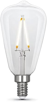 Електрическа Ретро Led лампа Feit от Прозрачно стъкло с отворен зъби с нажежаема жичка ST15 с крушка на база Candelabra E12 - Еквивалента на 60 W - Срок на служба 10 години - 500 Лумен?