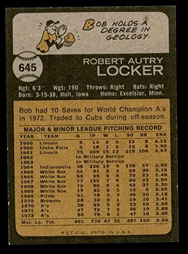 1973 Topps # 645 Боб Шкафче Чикаго Къбс (Бейзболна картичка) NM+ Къбс