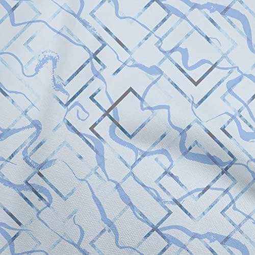 oneOone Памучен поплиновая саржевая светло синя кърпа проекти геометрични облекло diy Щампи върху материи с ширина ярд 56 инча