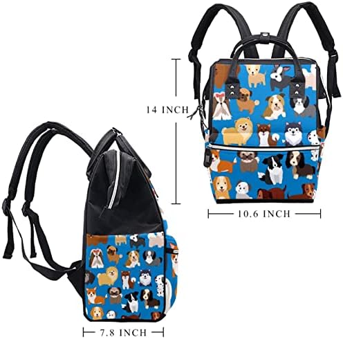 Раница-чанта за Памперси VBFOFBV, Голяма Раница за Памперси, Раница за Пътуване, Раница за лаптоп за Жени, Сладък Лапи Анимационни Любимци, за Кучета