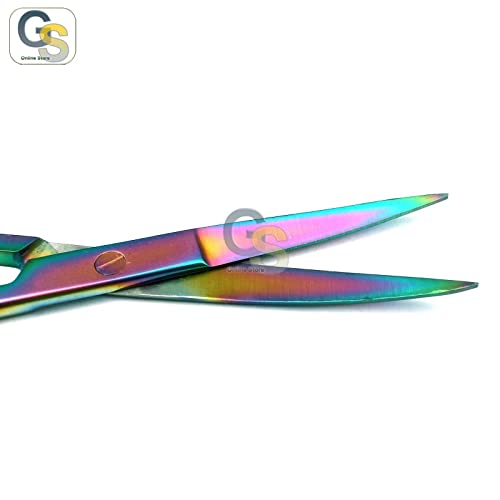 Комплект от 10 различни Цветни Преливащи Работни ножица Sharp /Sharp 5,5 от преки и извити Неръждаема Стомана, от G. S ONLINE STORE