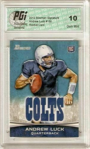 Андрю Лак 2012 Подпис Боумена #150 Карта Начинаещ Colts PGI 10 - Футболни картички Начинаещ