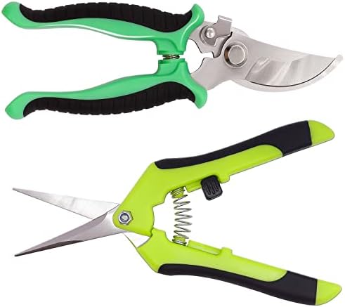 mxuteuk, 2 бр., градинарски ножици, градинарски ножици за ръчно почистване, градински инструменти, ножици за подрязване на растения от неръждаема стомана