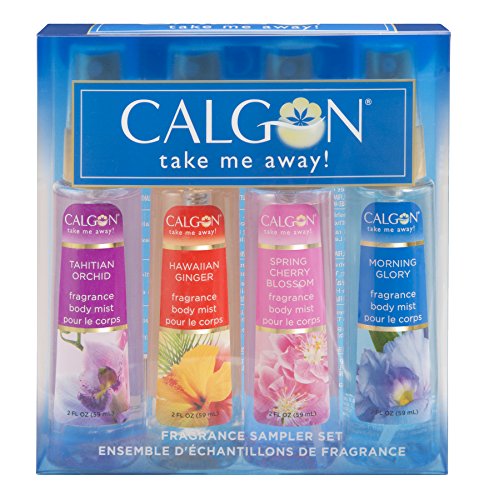 Подаръчен комплект Calgon Take Me Away от 4 теми (Освежаваща Мъгла за тялото 2,0 мл С аромат на Пролетна череша, Хавайски джинджифил, Утринната слава, таитянской орхидеи) за Же