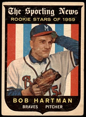 1959 Topps # 128 Боб Хартман Милуоки Брейвз (Бейзболна карта) Карта Дина 2 - ДОБРИ Брейвз