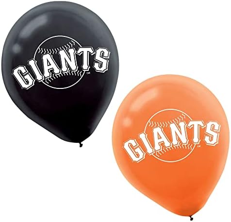 Балони от латекс San Francisco Giants, 12 инча, оранжево-черни, опаковка от 6