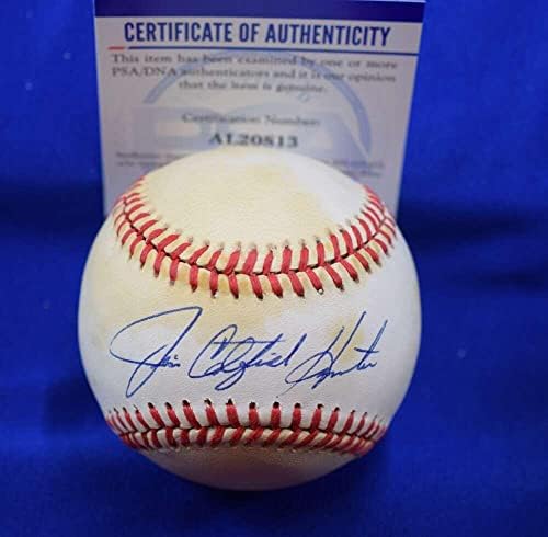 Джим Сом Хънтър PSA ДНК Coa Автограф на Американската Лига OAL Подписан Бейзбол 7 - Бейзболни Топки С Автографи