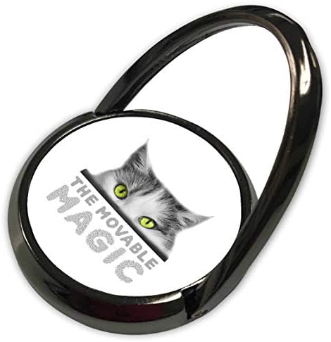 Дизайн 3dRose Alexis - Котешки очи - Страхотен зеленоглазая котка. Подвижната Магия. Забавен, Позитивен и подарък - Пръстен за телефон (phr_320861_1)