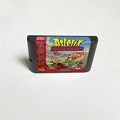 Lksya Asterix and the Great Rescue - 16-битова игрална карта MD за патрон на игралната конзола Sega Megadrive Genesis (обвивка САЩ)
