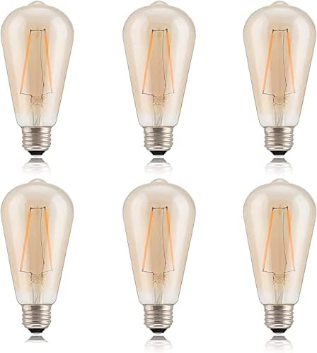 Led лампи FOXLUX - Реколта крушка на Едисон е с мощност от 2 W ST64, led лампи, осветление с мощност 2200 Към стандартните основни лампи E26 (6 бр.)
