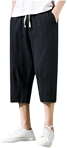 Зауженные Панталони Големи Размери, Мъжки Туристически Панталони С Цепка на Еластична Талия, Модни Летни Обикновена Широки Панталони