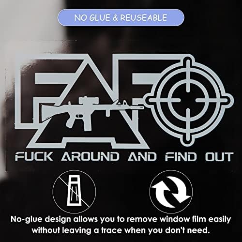 ОКОТАТЬ Пошалить и да научат електростатичен стикери - 3 опаковки на Предупредителни стикери на автомобилни стъкла FAFO, 7x4 , защитени стикери F Around the Funk и Find Out, само за