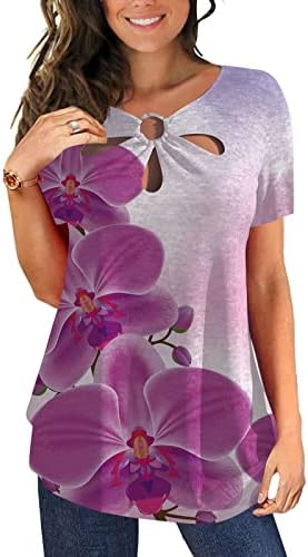 Блузи-Ризи за жени 2023, Лятна Мода, Къси Ръкави, Отворени Ризи с кръгло деколте и Цветен Модел, Тънки Тениски, Блузи, Тениски