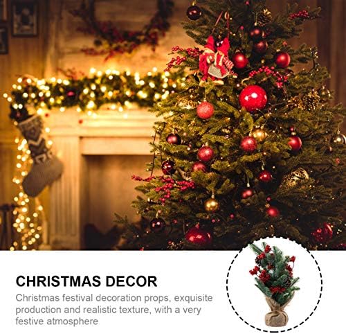Изкуствена Коледна Елха NUOBESTY с Орнаменти от Ягодоплодни Борови Шишарки, Настолни Сизалевые Дървета за Празничната