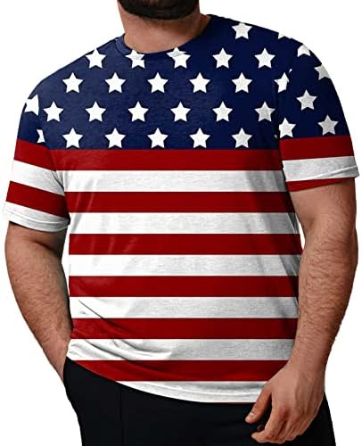 Тениска с Флага на САЩ за Мъже, Подарък Тениска на Ден в памет на 4-ти юли, Ежедневни тениски с Къс Ръкав на Американската