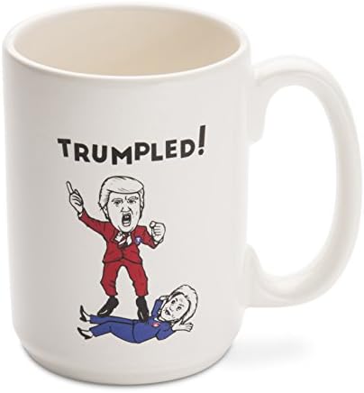 Забавна чаша - Произведено в САЩ - Тръмп победи Хилъри - 14 грама. Керамични кафеена чаша - Политически подаръци
