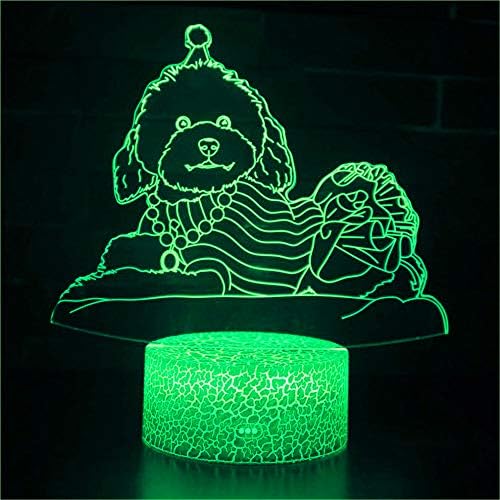 3D Куче нощна светлина Сензорен Прекъсвач Декор Маса Настолна Оптична Илюзия Лампи 7 Цвята Променя Светлина LED