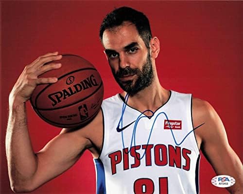 Хосе Калдерон подписа снимка 8x10 PSA / ДНК Детройт Пистънс С автограф - Снимки на НБА с автограф