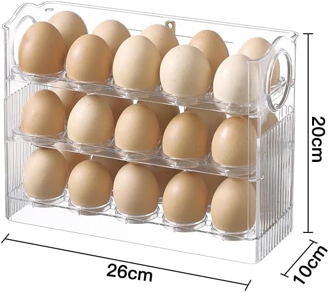 ZZLIK Поставка за съхранение на яйца с панти капак, Кутия за съхранение на Яйца, Стойка, Държач за яйца, Органайзер
