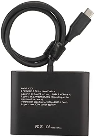Превключвател USB C Twoway, поддръжка на зареждане 100 W, ключ USB TypeC KVM, широко използван за игрални конзоли,