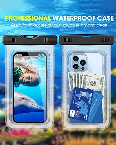 Универсален Водоустойчив калъф, 2 опаковки, Прозрачен Водоустойчив калъф за телефон IPX8, Водоустойчив Калъф за
