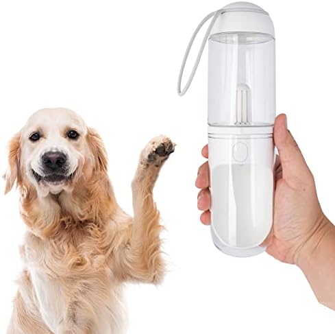 Преносим Диспенсер за вода ABC за кучета от 12 Унции, Бяла Здрава Бутилка за вода за пътуване за кучета от ABS-пластмаса