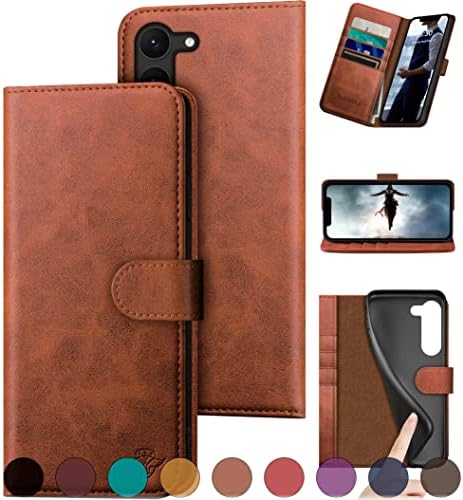 DuckSky за Samsung Galaxy S23 5G Чанта-портфейл от естествена кожа 【Заключване RFID】【4 на Притежателя на кредитната