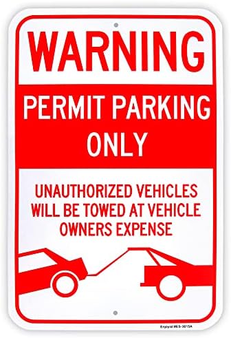 Голям знак Само допустимият паркинг, 18 x 12 .040 Алуминиев Отразяваща Знак, Алуминий, без ръжда -Защитен от ултравиолетови