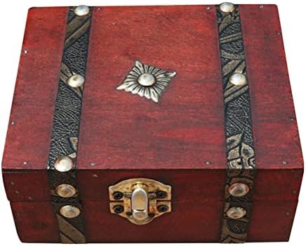 TOPBATHY Настолна Кутия За Часовници Калъф За Съхранение на Бижута Дървени Ковчежета Със Съкровища Ретро Притежателя