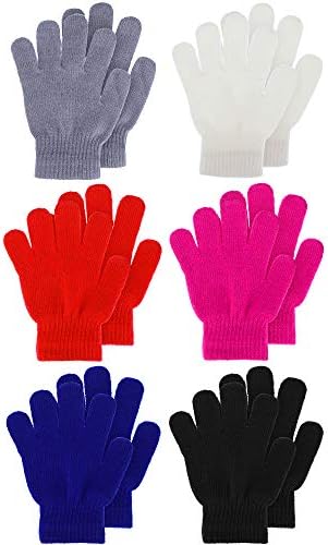6 Чифта Ръкавици за деца, Детски Ръкавици, Детски Ръкавици без пръсти с пълни пръсти, Зимни плетени калъф за Ръкавици