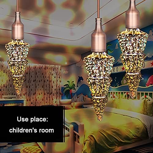 LJFLI 3D Лампа с нажежаема Жичка Фойерверки Творчески Умен Стъклена лампа от Медна Тел Звезден Ресторант