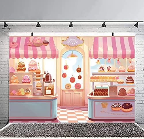 MAQTT Фон Магазин за бонбони Candy Princess Банер за Десерт, Фон за Снимки на Деня на Раждане Момичета, Банер за