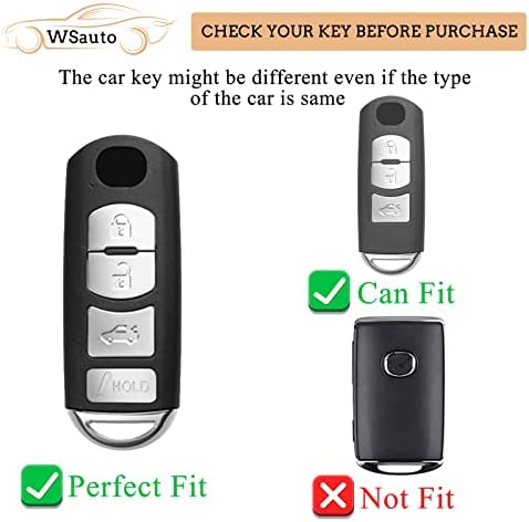 WSAuto за Mazda Калъф-ключодържател Мек 3 4 Бутона TPU Защитен Калъф за ключове на Кола във формата на Миди с Модерен