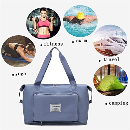 Дамска чанта ISANPAN, Голяма многофункционална чанта-тоут с възможност за разширение, чанта за почивните дни, спортна