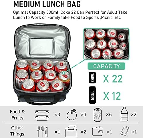 DENUONISS Голяма Изолирано чанта за обяд за жени/Мъже, Запечатани Мека Чанта-хладилник за обяд, Чанта-Тоут за възрастни,
