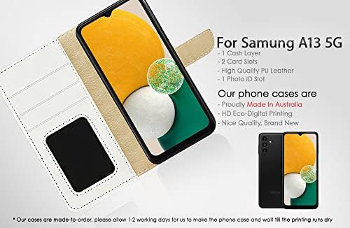 за Samsung A13, за Samsung Galaxy A13, 5G/ 4G, Дизайнерски Калъф-портфейл с панти капак за телефон, A0066 Звездна