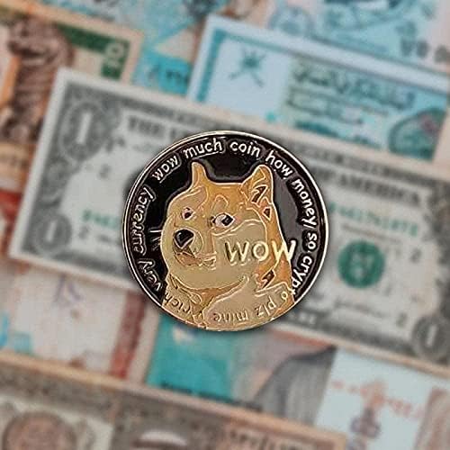 Креативен спомен Dogecoin Позлатена монета Възпоменателна монета Чудесен физически подарък, който може да събира