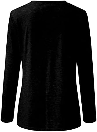 NOKMOPO/ блузи големи размери за жените, всекидневни модерен пуловер с дълъг ръкав и кръгло деколте и принтом в