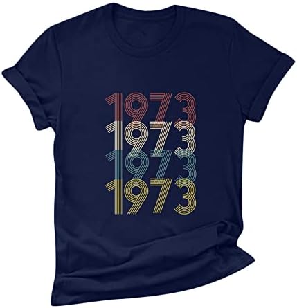 Подарък за 50-тия Рожден Ден, Реколта 1973, Мъжки, Дамски суитчър на 50 Години, Тениска С Писмото Принтом, Летни