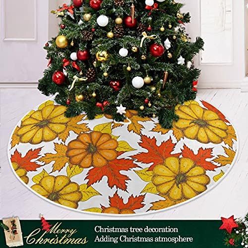Oarencol Пола за Коледната елха на Деня на Благодарността 36 инча Есенна Тиква Кленови Листа Есенна Коледна Празнична