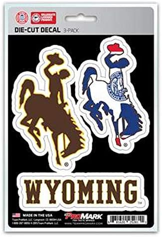 Стикер Fanmats NCAA Wyoming Каубои Team, 3 опаковки, Кафяв, Един размер (61072)