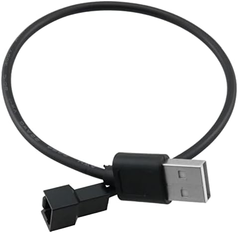 MTQY USB-3/4-Пинов кабел 2 ЕЛЕМЕНТА 11,8-инчов USB-3-пинов към 4-пинов PWM 5V Кабели адаптер за захранване на вентилатора