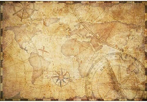 YongFoto 10x9 фута Ретро Фон За Карти на света За пътуване, Маслоустойчиви Карта, Карта на Пиратски съкровища, на