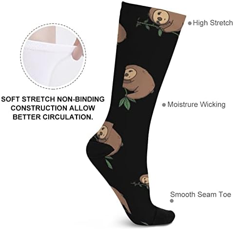 Чорапи WEEDKEYCAT Сладко Sloth Crew, Нестандартен, Забавен Графичен Принт, Ежедневни Чорапи със Средна Дебелина,