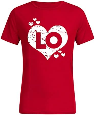 Еднакви ризи за Свети Валентин за двойки, Ризи с къси ръкави и принтом Влюбен Сърцето, Тениски за съпруг и Съпруга,