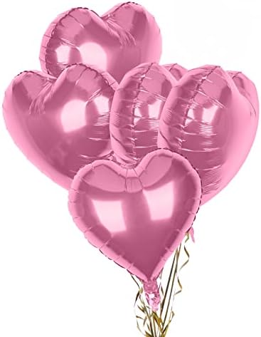 Опаковка от 5 Черни Балони във формата на Сърца, 18 Инча Балони Балони във формата на сърца, Гелиевые Балони във